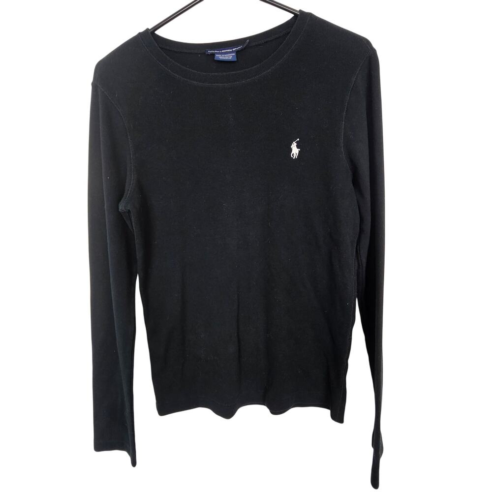 Ralph Lauren Sport Womens LS Crew Neck Sweater Top Sz L Preppy Minimalist Cotton